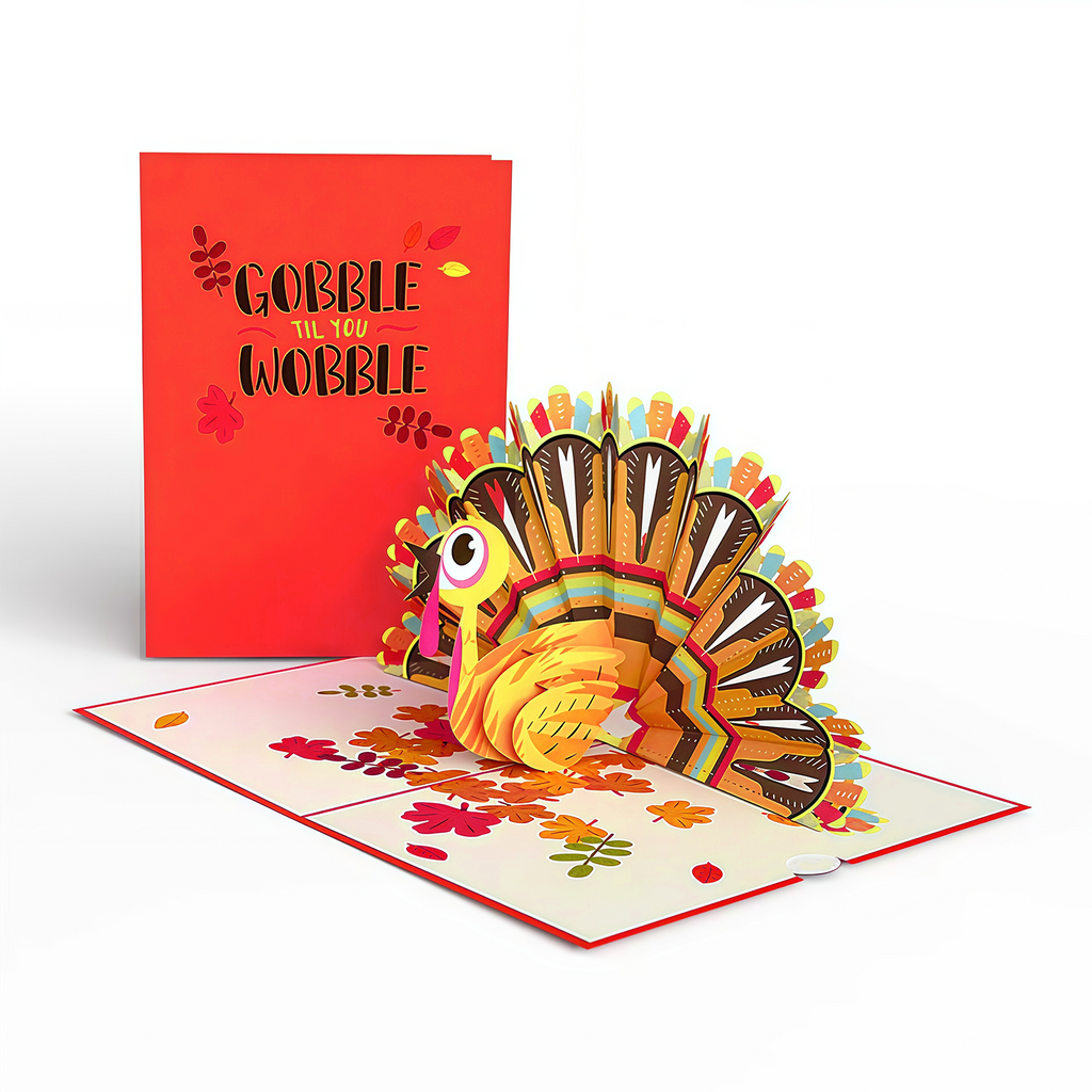 Gobble Till You Wobble Turkey Pop-Up Card