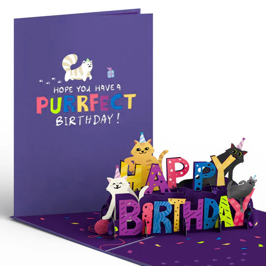 Happy Birthday Cats Pop-Up card