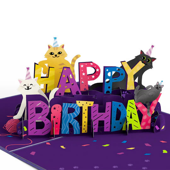 Happy Birthday Cats Pop-Up card
