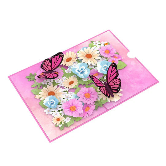Floral Garden Butterflies Pop-Up Card