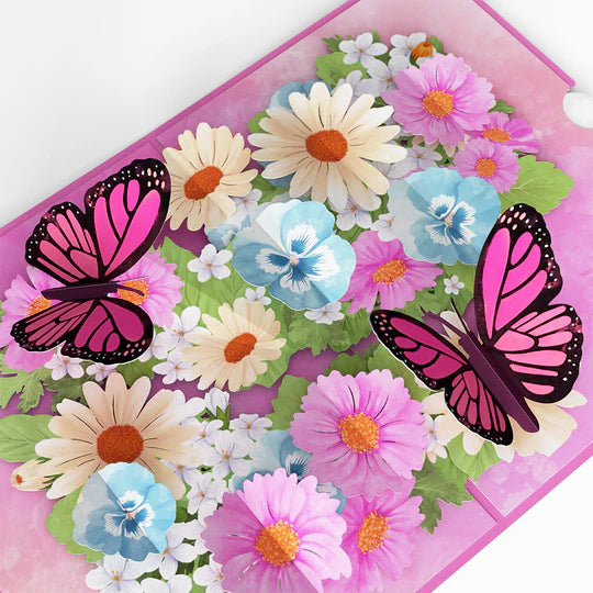 Floral Garden Butterflies Pop-Up Card
