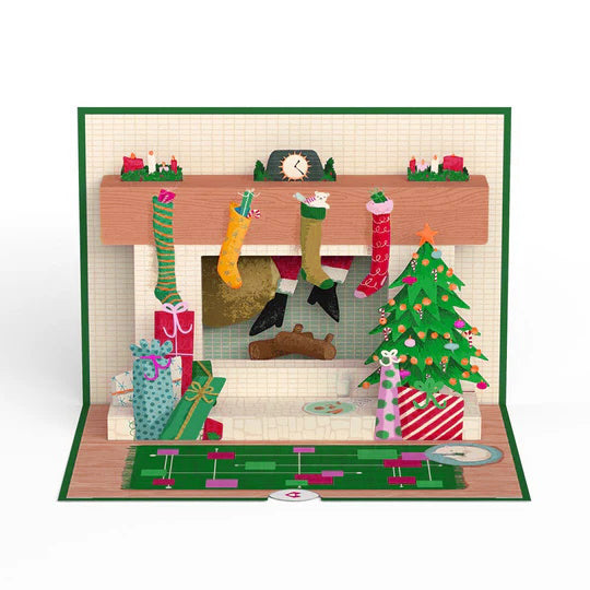 Santa Down the Chimney Christmas Pop-Up Card