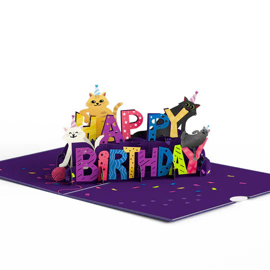 Happy Birthday Cats Pop-Up card