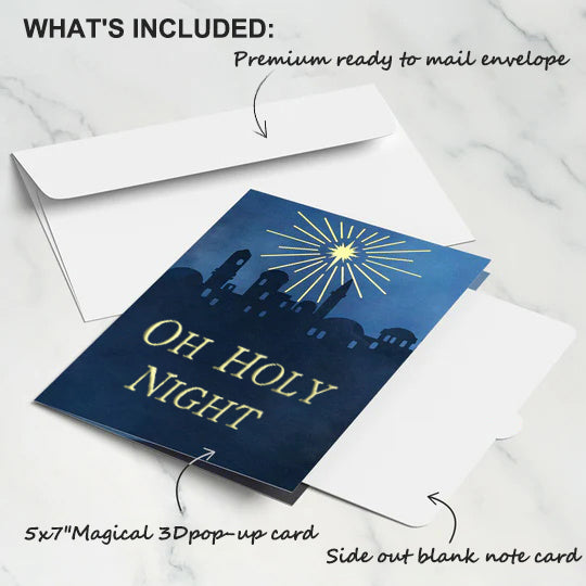 Oh Holy Night Nativity Light-Up Pop-Up Card