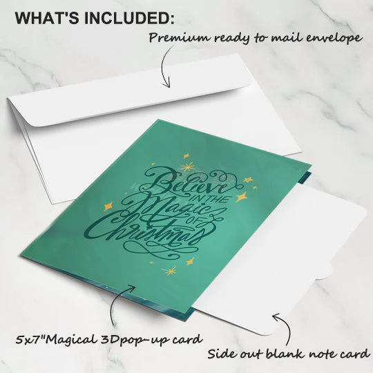 Magic of Christmas Santa's Sleigh Light-Up Pop-Up Card